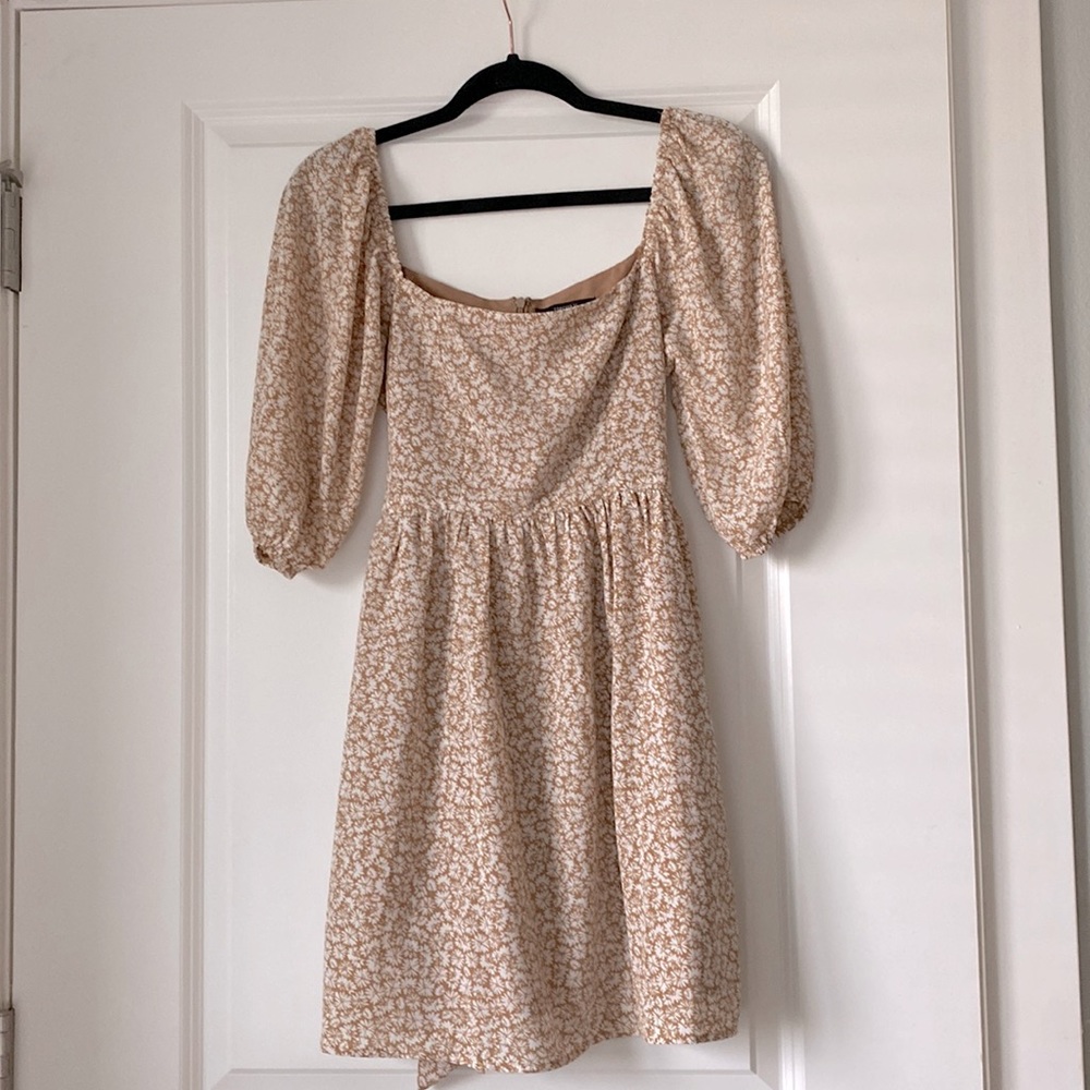 Forever21 Brown and White Floral Dress